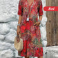 🔥Robe Midi Léopard Femme à Col en V 🐆 Style Safari Décontracté avec Poches pour le Quotidien & les Loisirs