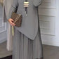 Ensemble 2 pièces pour femme : pull asymétrique et robe midi plissée à bretelles