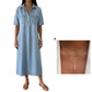 👗 50% OFF NOW! 👖 Robe-chemise midi décontractée en jean avec poches – Jean doux et coupe ample – Poches pratiques, idéales pour un look décontracté au quotidien – Confortable et polyvalente ✨🌸