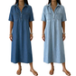 👗 50% OFF NOW! 👖 Robe-chemise midi décontractée en jean avec poches – Jean doux et coupe ample – Poches pratiques, idéales pour un look décontracté au quotidien – Confortable et polyvalente ✨🌸