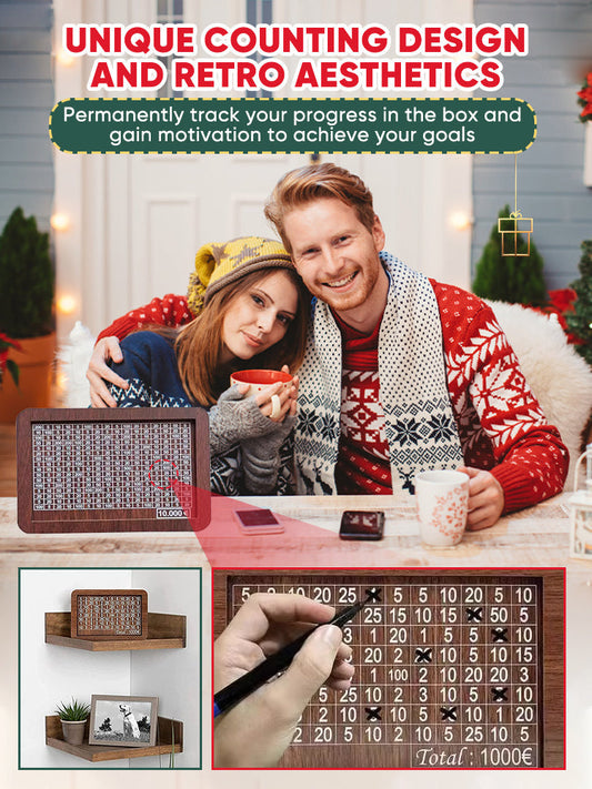 ⏳Spécial à durée limitée⏰Tirelire Bois Rétro avec Compteur - Économisez avec Style et Suivez Vos Objectifs🏦