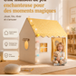 🏰🔥 -50% ! Tente Jeu Enfants Château – Spacieuse Facile Montage Secondes, Tissu Respirant Intérieur Extérieur Toutes Saisons, Stimule Imagination Créativité Jeu Symbolique · Gris Rose Jaune ✨