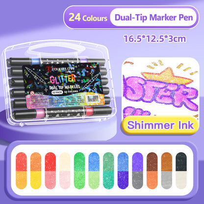 Marqueurs Pailletés Double Pointe – Stylos Glitter pour Dessin & DIY