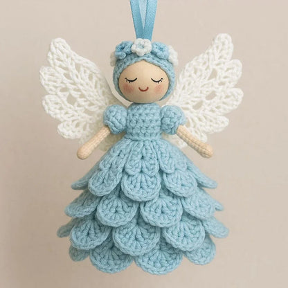 👼Créez un Ange au Crochet - Kit Complet avec Manuel d'apprentissage du tricot - Symbole Unique de Paix et d‘Espoir, Idée Cadeau DIY Parfaite pour Noël ou un Moment de Détente en Famille🧶