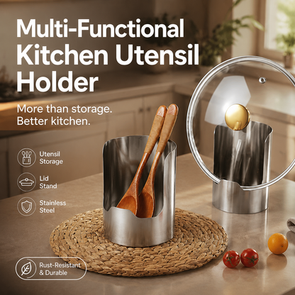 🔥50 % DE RÉDUCTION🍳 Organisateur d'ustensiles de cuisine multifonctionnel | Acier inoxydable robuste pour une durabilité accrue · Design vertical compact · Facile à nettoyer et résistant aux graisses