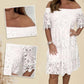 🔥Soldes d'été : 50 % de réduction 😍 Robe bustier en patchwork ajourée, avec dentelle faite main