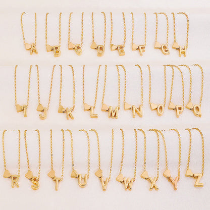 💖SOLDES DE NOËL 50 % DE RÉDUCTION !✨Petits colliers avec initiale Cœur doré Lettres A-Z