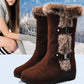 Women's Mid-Calf Snow Boots with Plush Trim