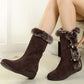 Women's Mid-Calf Snow Boots with Plush Trim