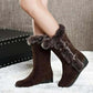 Women's Mid-Calf Snow Boots with Plush Trim