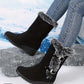 Women's Mid-Calf Snow Boots with Plush Trim