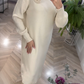 🔥Nouveautés Offre spéciale - Robe midi ample à manches longues et col montant pour femme