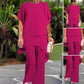 💐 50% DE RÉDUCTION ! Top Asymétrique & Pantalon Large – La Tendance qui Allonge la Silhouette 🌸👗【Offre Flash】
