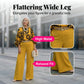 Ensemble femme composé d'un haut à imprimé graphique rétro et d'un pantalon à jambes larges