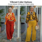 Ensemble femme composé d'un haut à imprimé graphique rétro et d'un pantalon à jambes larges