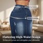 Jupe en jean taille haute à ourlet effiloché pour femme