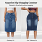 Jupe en jean taille haute à ourlet effiloché pour femme