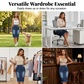 Jupe en jean taille haute à ourlet effiloché pour femme