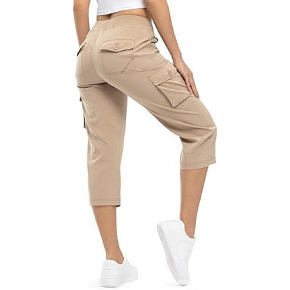 ✨ Pantacourts cargo léger pour femmes – 6 poches, coupe détendue, taille réglable 🍂