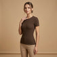 T-shirt à manches courtes et col rond pour femme