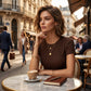 T-shirt à manches courtes et col rond pour femme