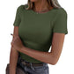 T-shirt à manches courtes et col rond pour femme