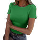 T-shirt à manches courtes et col rond pour femme