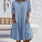 ⏰ -50% – Pour une durée limitée ! Robe en jean ample et décontractée pour femme, avec poches