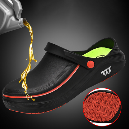 🥾 50% DE RÉDUCTION ! 🍳 Chaussures de Sécurité Imperméables Anti-Huile – Tige Non Poreuse & Semelle Coussinée 5 cm for Cuisine & Industrie