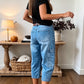 👖 PROMO FLASH 50% ! 📢Pantalon Jean Court Extensible Femme – Coupe Barrel Décontractée, Taille Mi-Haute, Poches Multiples, 2 Coloris, Tailles S-3XL, Idéal Quotidien ✨