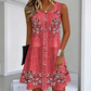 ⌛Offre à durée limitée – Robe sans manches à boutons et imprimé floral pour femme