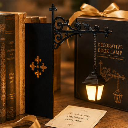 🏆 50 % DE RÉDUCTION EN CE MOMENT ! 💝Serre-livres Lampadaire Rétro Miniature avec Lumière