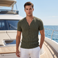 🎉 OFFRE LIMITÉE -50% ! 👕 T-Shirt Respirant – Col V Henley Classique  💪