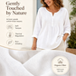 Blouse pour femme à manches longues, col Henley et détails plissés