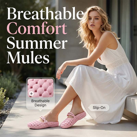 🎀☁️ Mules à nœud respirantes – Confort nuage, enfiler facile, l’élégance sans effort du matin au soir 🌸👡