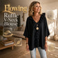 🔥50% KORTING ✨ Blouse V-Hals avec Ruches – Élégante et confortable