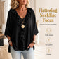 🔥50% KORTING ✨ Blouse V-Hals avec Ruches – Élégante et confortable