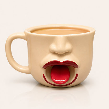 Mug en céramique humoristique avec langue tirée