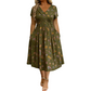🌺👗Damenkleid mit V-Ausschnitt, Blumenmuster und gedrehter Taille