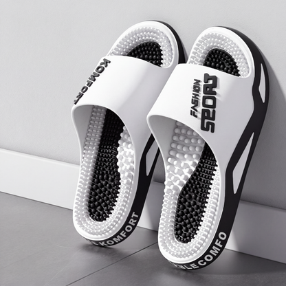 🦶 -50% ! 💆 Chaussons de Massage pour Hommes – PVC – Semelle EVA Ultra-Épaisse & Picots d’Acupression pour Soulagement des Pieds Fatigués 🏠