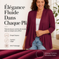 Cardigan femme à manches 3/4 et devant ouvert