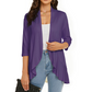 Cardigan femme à manches 3/4 et devant ouvert