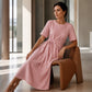 Robe midi élégante pour femme avec lien de taille réglable
