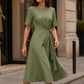 Robe midi élégante pour femme avec lien de taille réglable