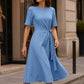 Robe midi élégante pour femme avec lien de taille réglable