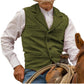 Gilet en tweed à chevrons avec col revers vintage pour homme