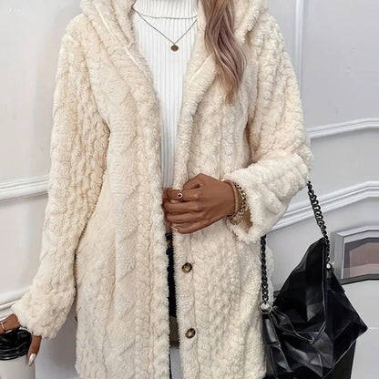 Veste à capuche boutonnée pour femme
