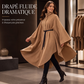 Manteau cape élégant pour femme à col montant