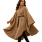 Manteau cape élégant pour femme à col montant