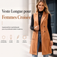 Gilet long boutonné pour femmes avec poches